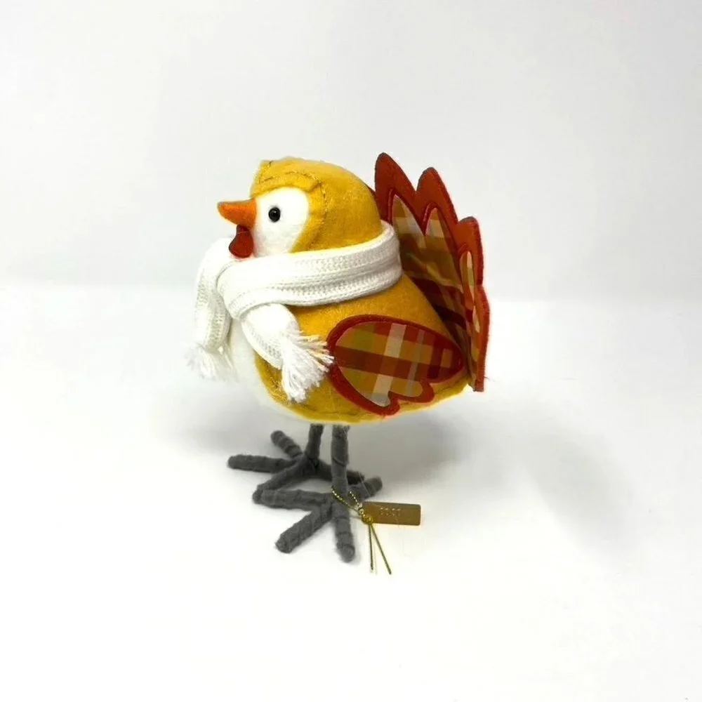 Harvest Featherly Friends Plaid Turkey Bird Coco Decorative Figurine Hyde & EEK